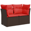 havesofa med hynder 2-personers brun polyrattan
