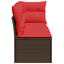 | Havemøbelsofa | med pude Brun 172 x 62 x 69 cm Poly rattan