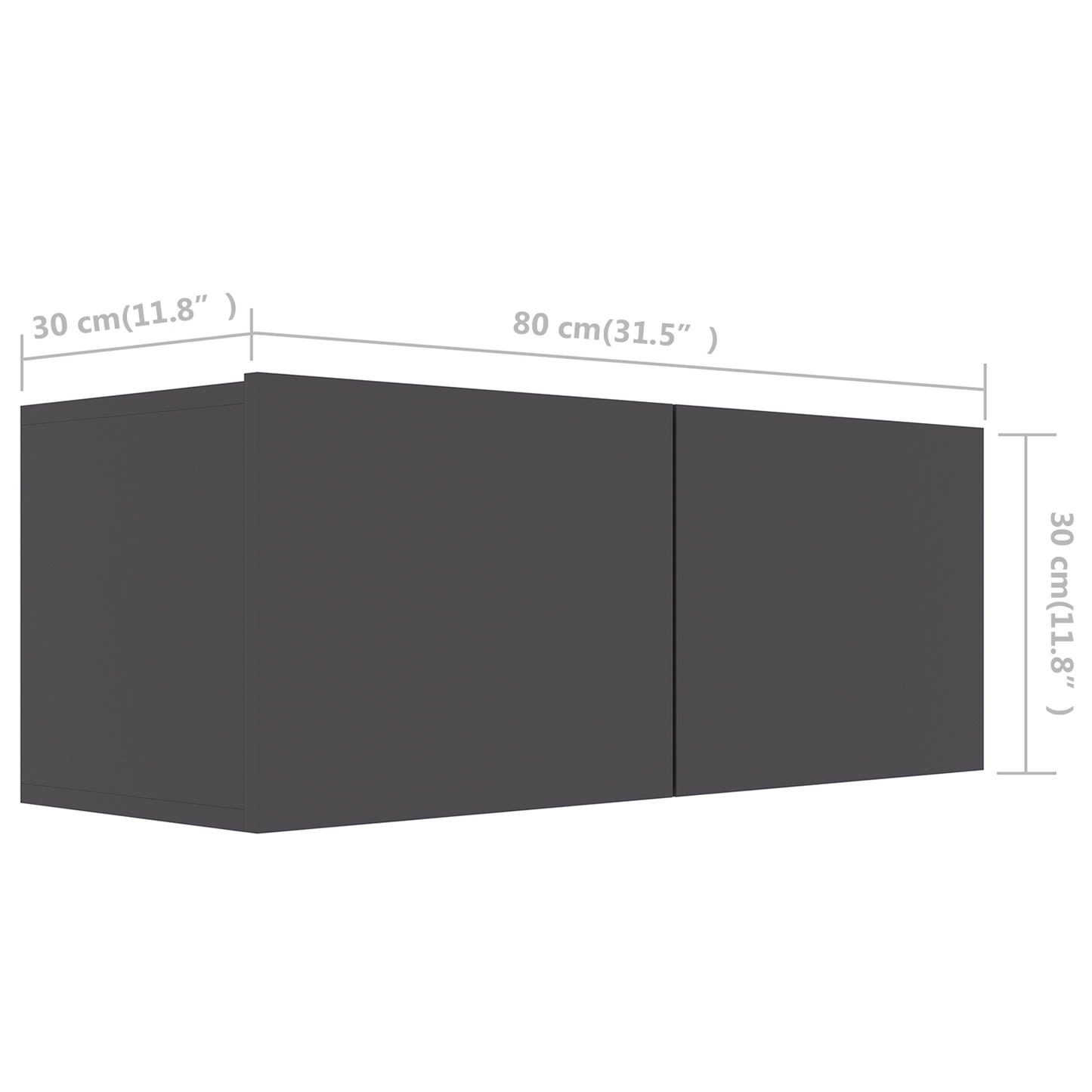 | TV-skab | Grå 80 x 30 x 30 cm Konstrueret træ