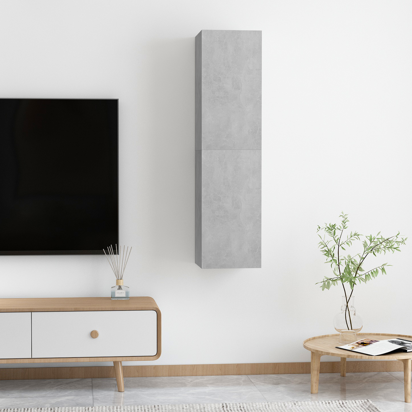 | Væghængt TV Skab | Vægmonteret 2 pcs Betongrå 30.5 x 30 x 60 cm